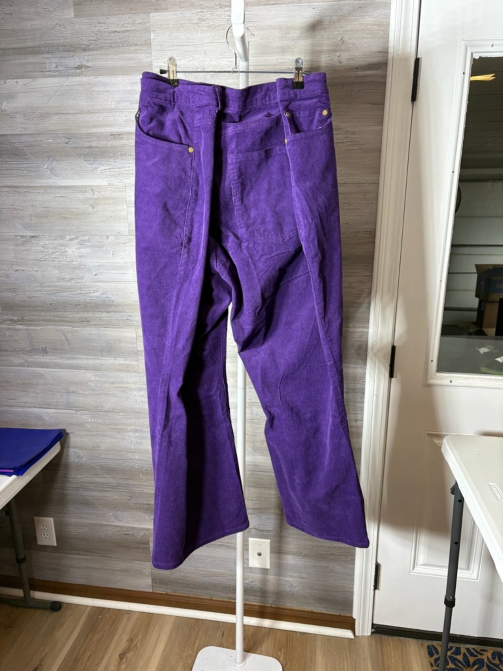 Woman Within Purple Corduroy Trousers - Deep Violet Straight Leg 1293 - Picture 3 of 11
